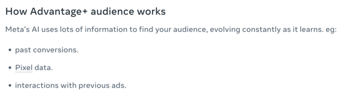 Advantage+ Audience